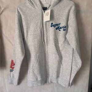 Nintendo Super Mario Gray Zip-Up Hoodie